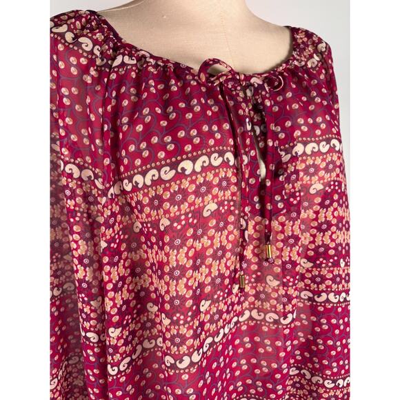 VTG Faded Glory Womens Paisley Top 2X Sheer Fairy Whimsigoth Feminine Blouse - Picture 3 of 7